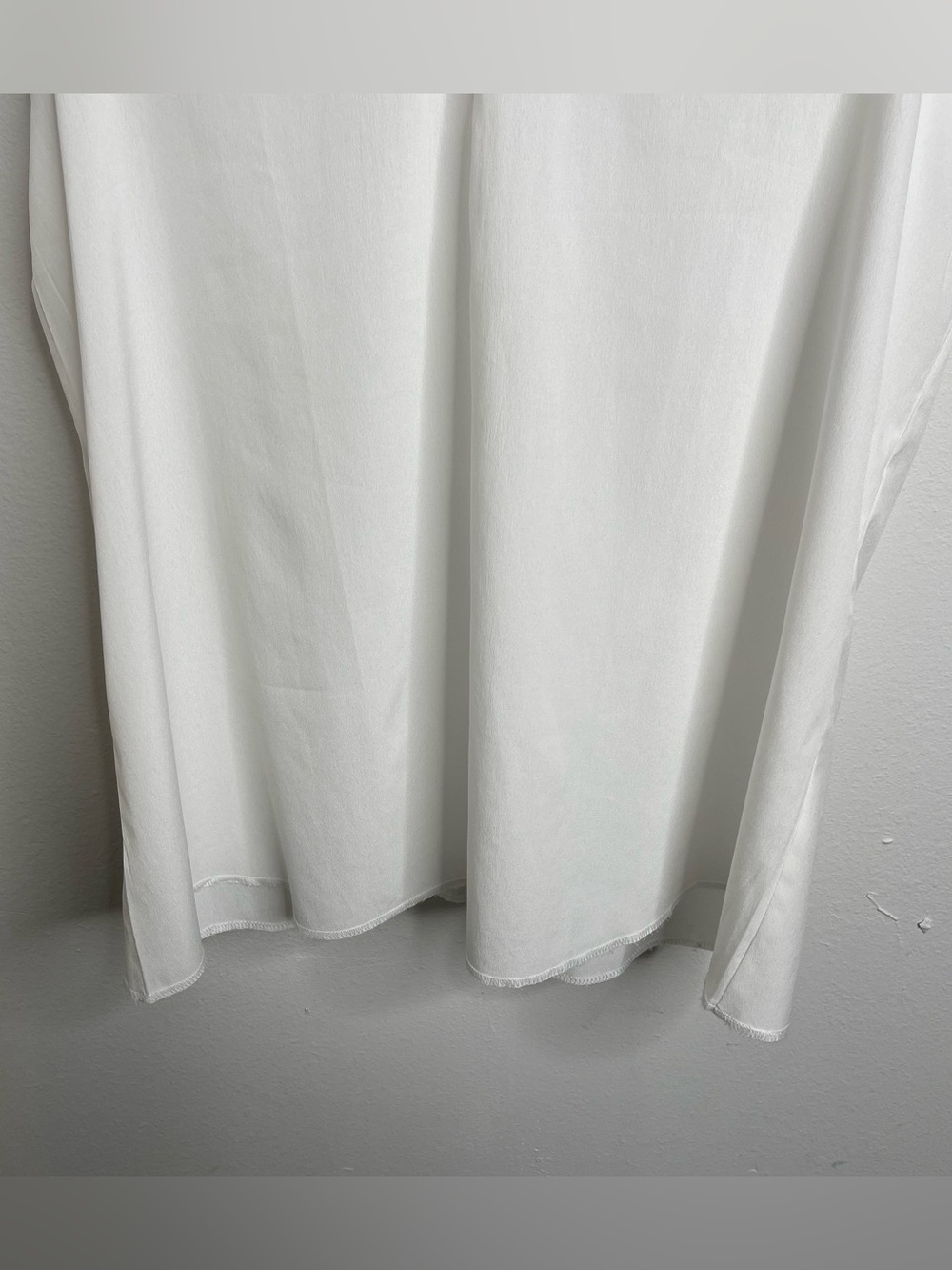 Free People FP One White Slip Cami Tunic Dress L Made in India Sheer Deep V Neck - Picture 10 of 16